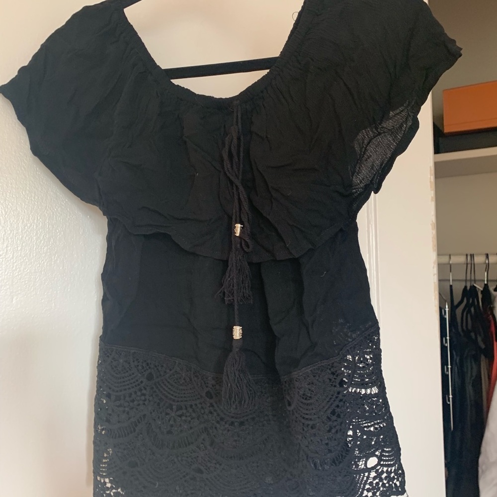 Off the shoulder black top
